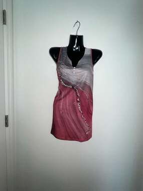 Women's Marble Abstract Print sleeveless V-Neck Tank Top